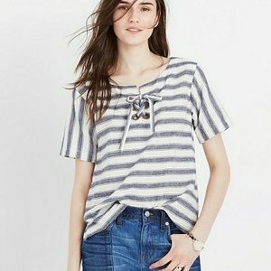 Madewell grommet lace up top